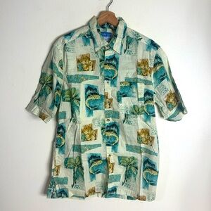 Fishing life button down lightweight summer fishing shirt size medium
